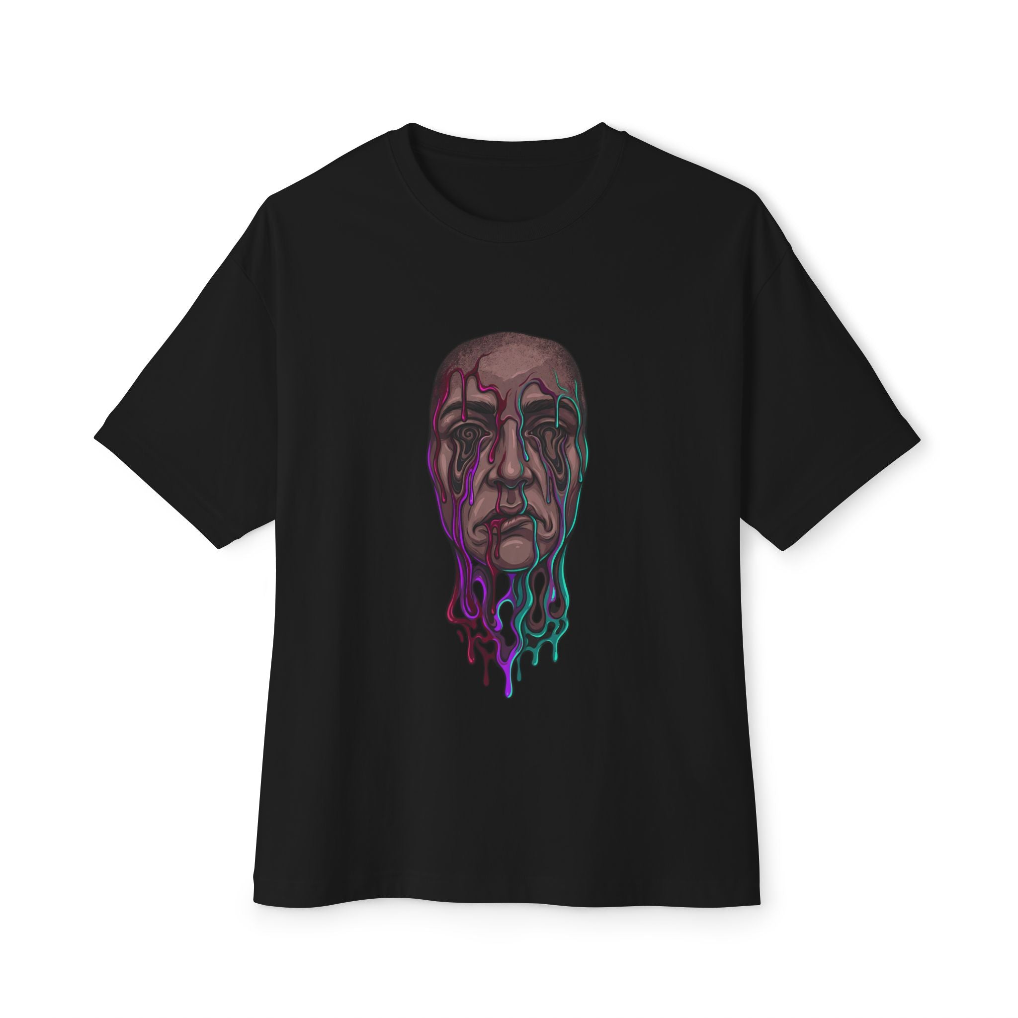 Melting Face T-Shirt | Psychedelic Neon Graphic Tee | Zetrease
