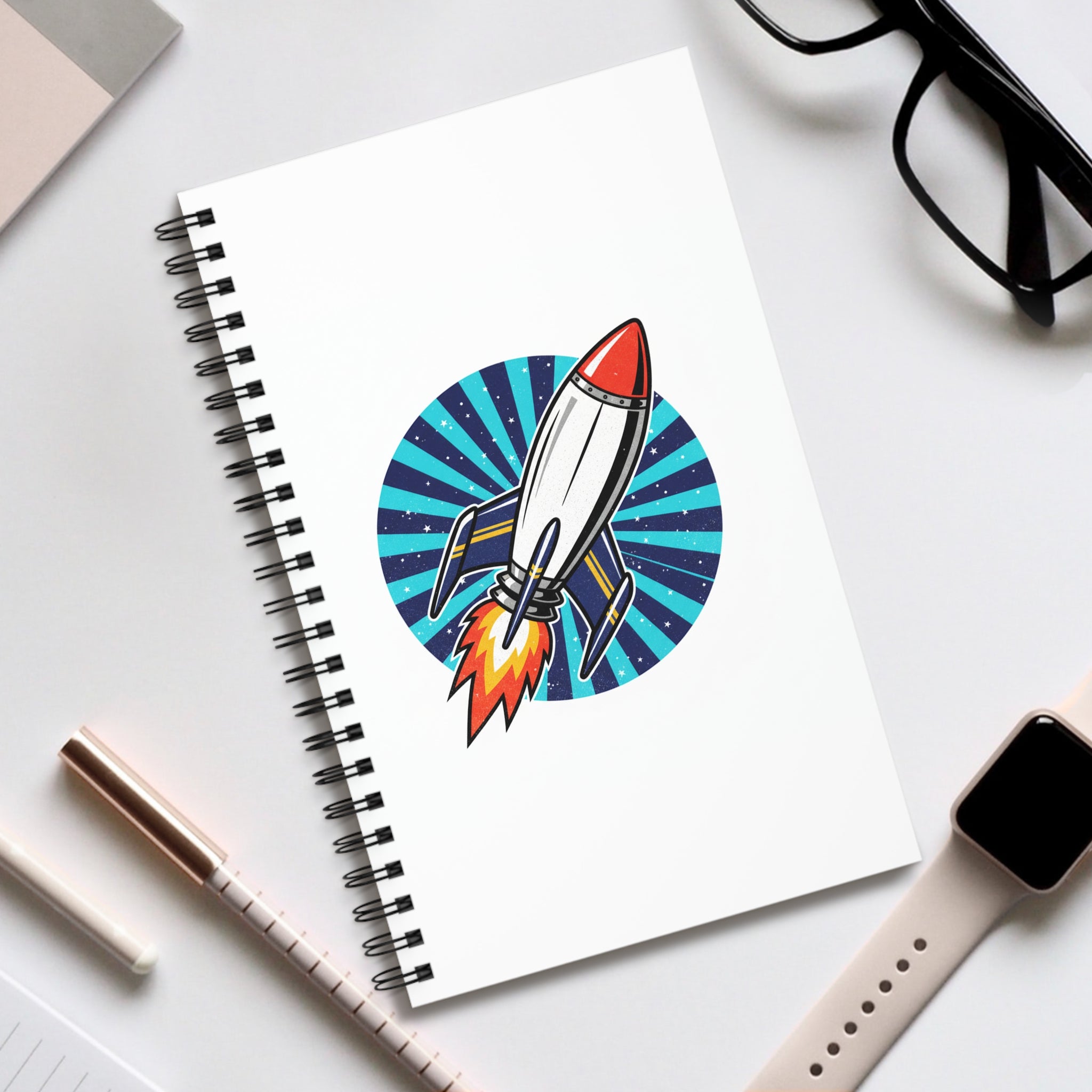 Rocket Launch Spiral Journal — Space Adventure Notebook for Kids & Teens