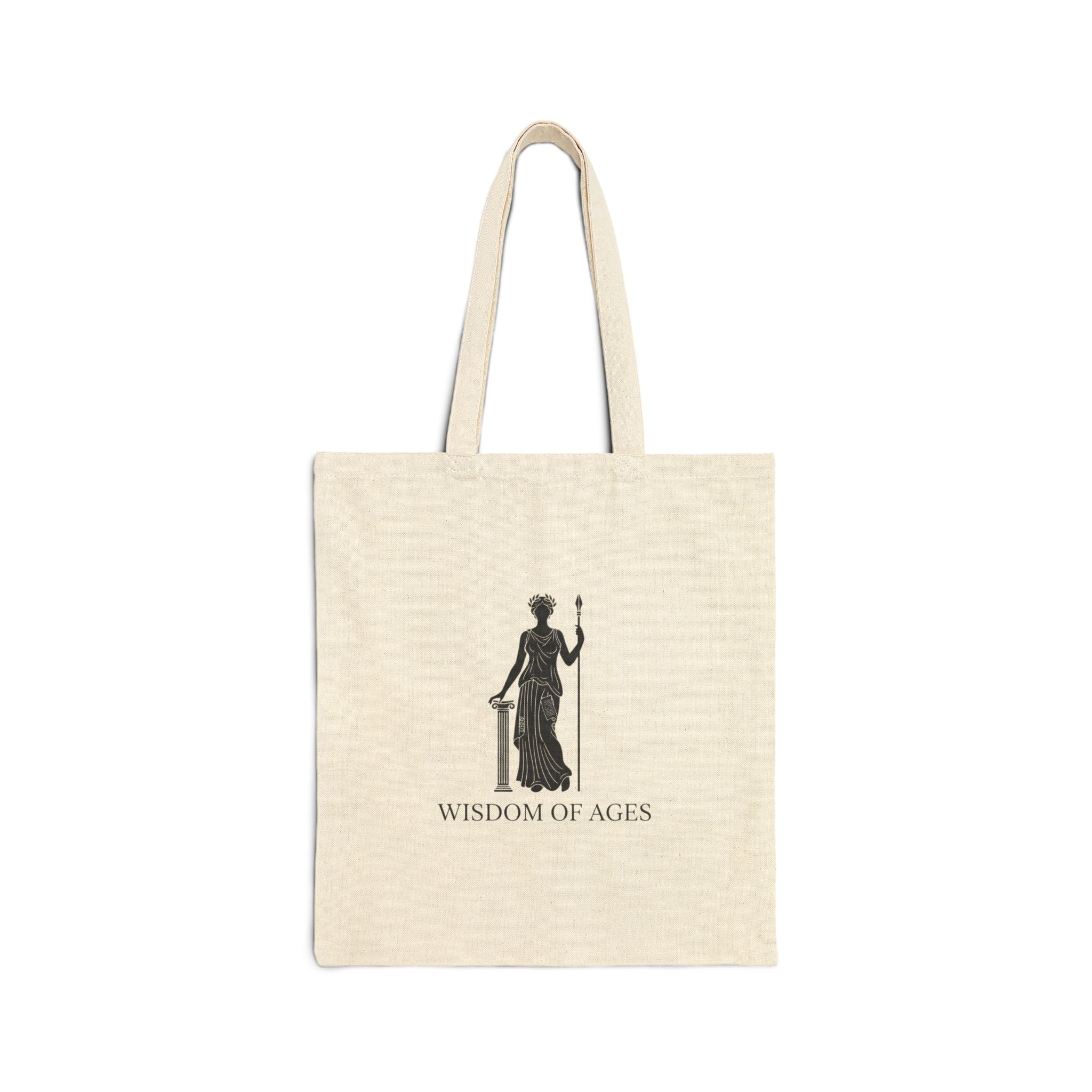Mythic Minimalism tote | stoic philosophy art, wing motif, sun wave minimal