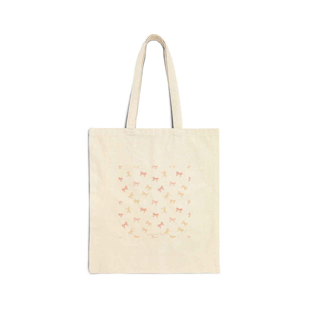 Tiny Bow Scatter Tote | blush ivory bow pattern canvas