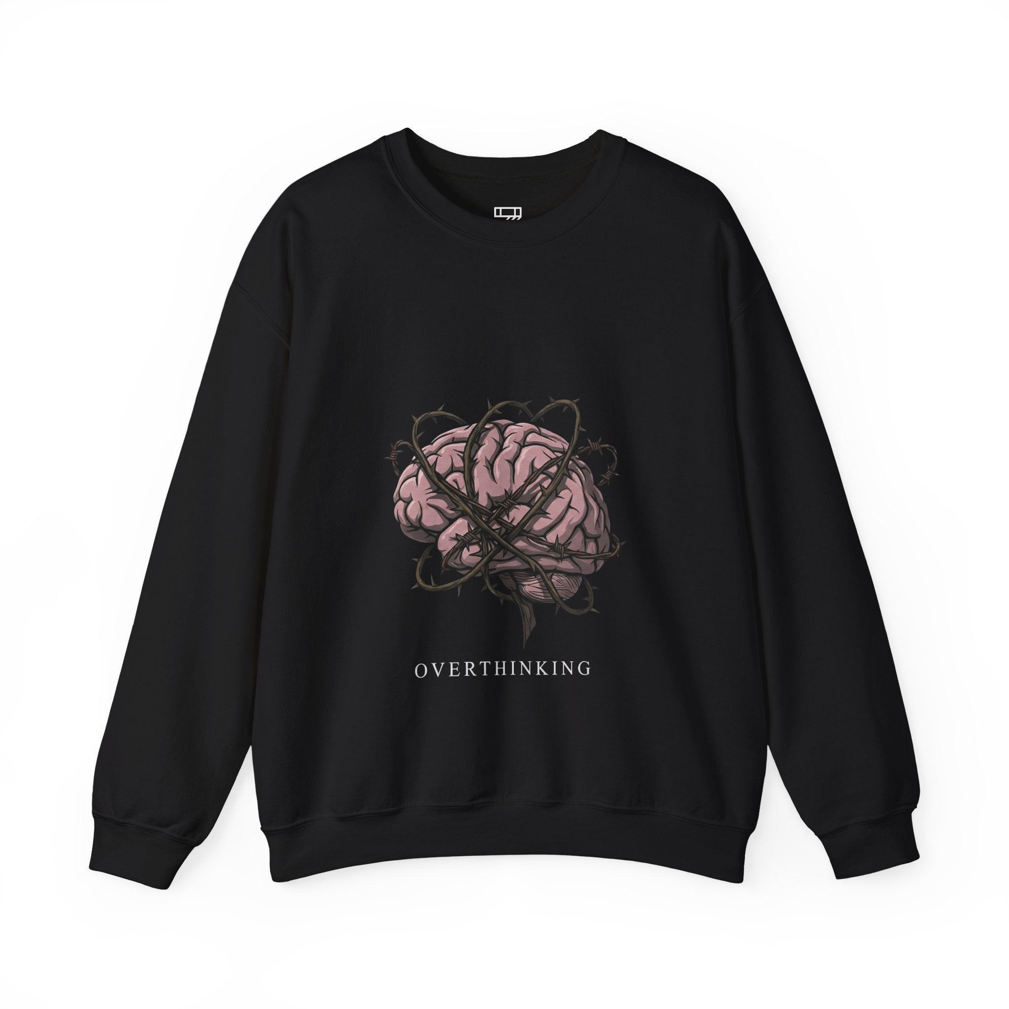 Overthinking Brain Sweatshirt | Dark Grunge Graphic Crewneck | Zetrease