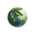 Earth Eco Sticker – Round Planet with Leaf Laptop Decal