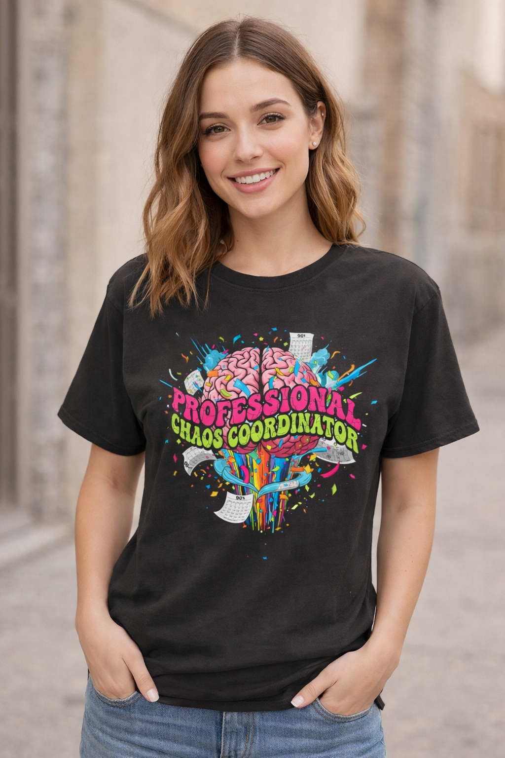 Professional Chaos Coordinator T-Shirt — Funny Brain Office Humor Tee