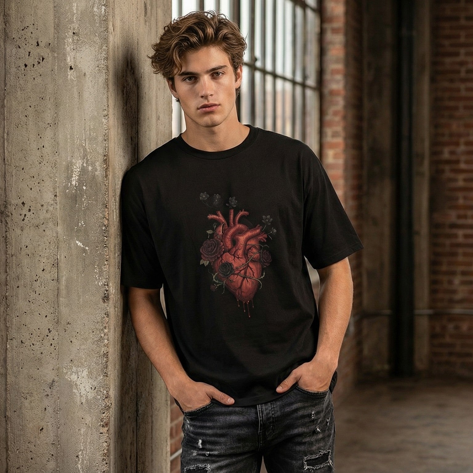 Anatomical Heart T-Shirt | Dark Romantic Oversized Graphic Tee | Zetrease
