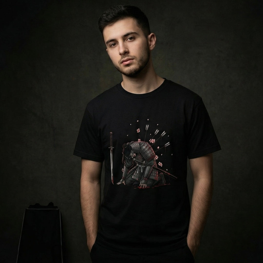 Fallen Samurai T-Shirt | Japanese Dark Art Graphic Tee | Zetrease