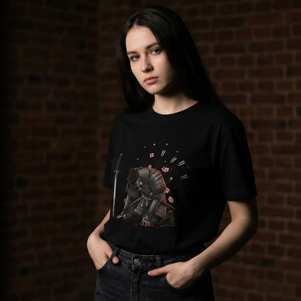 Fallen Samurai T-Shirt | Japanese Dark Art Graphic Tee | Zetrease