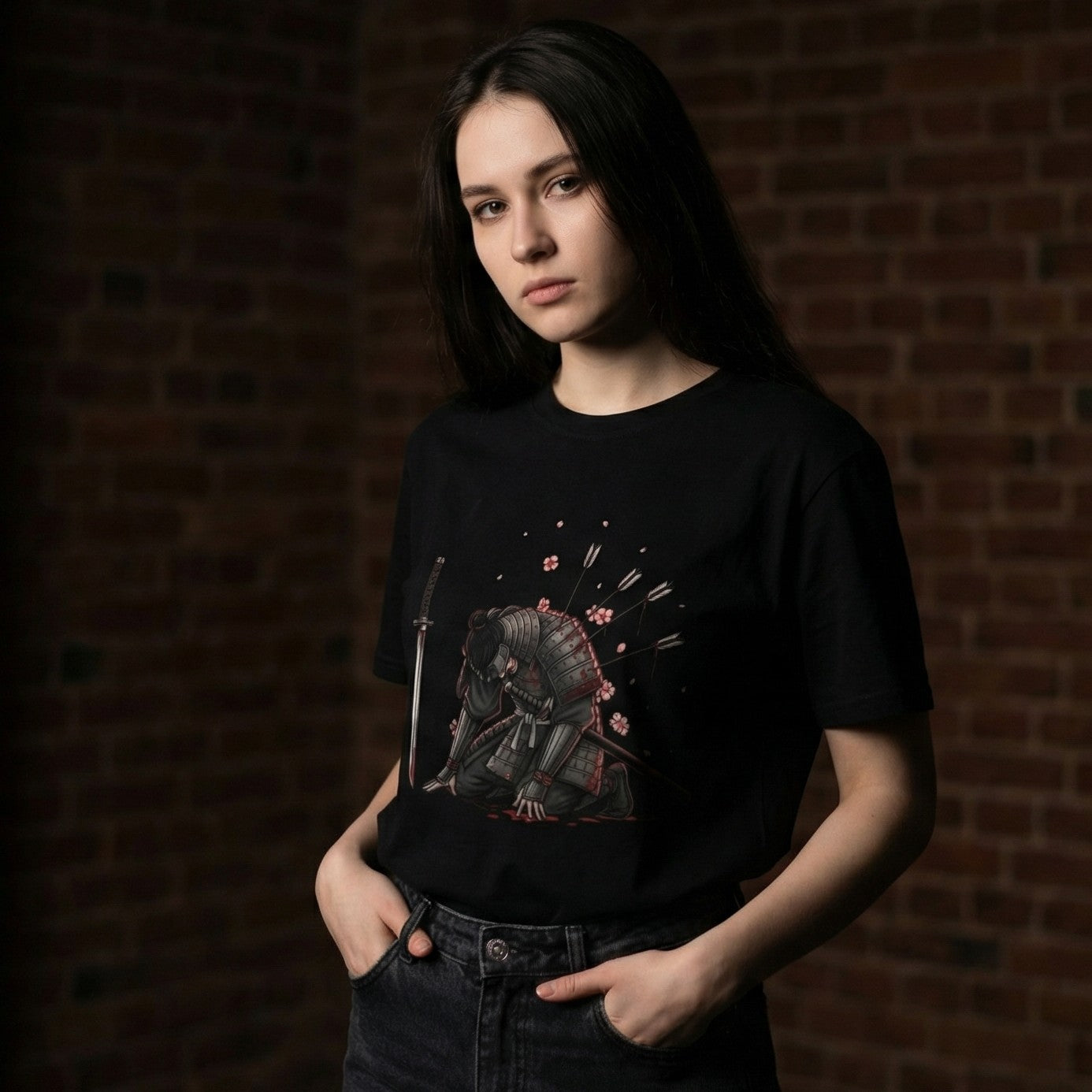 Fallen Samurai T-Shirt | Japanese Dark Art Graphic Tee | Zetrease