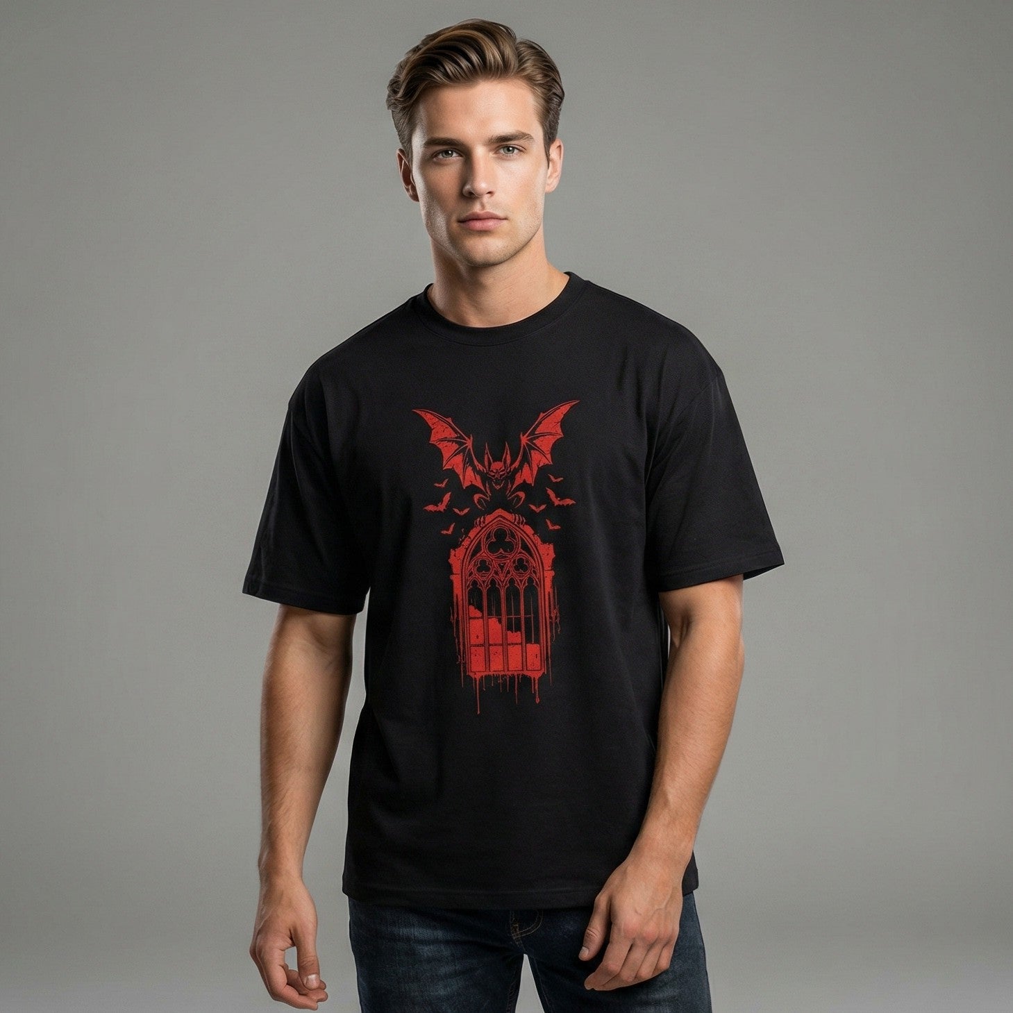 Gothic Bat T-Shirt | Dark Vampire Graphic Tee | Zetrease