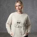 Hacker Cat Sweatshirt | Minimalist Graphic Crewneck | Zetrease