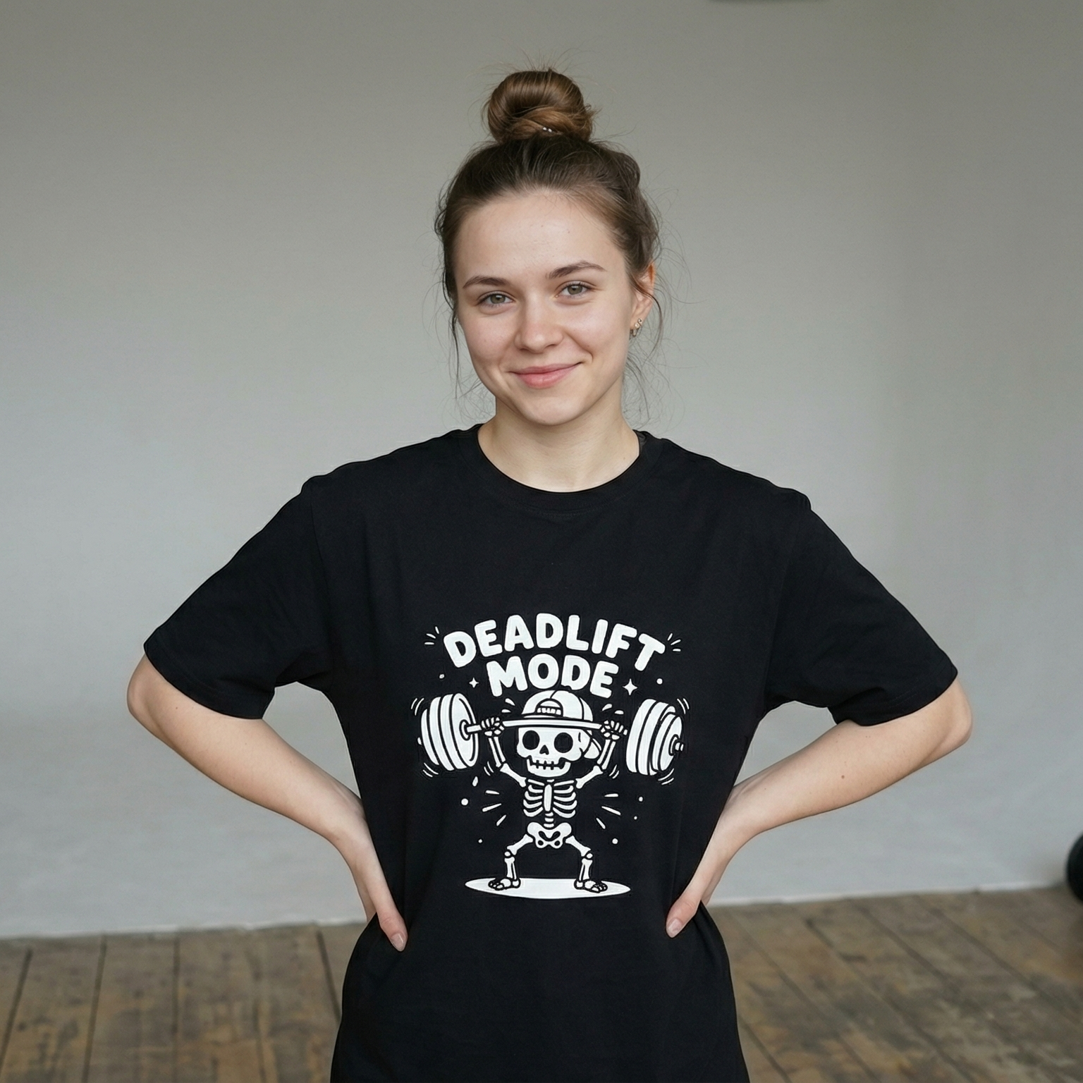 Deadlift Mode Skeleton T-Shirt | Edgy Gym Graphic Tee | Zetrease