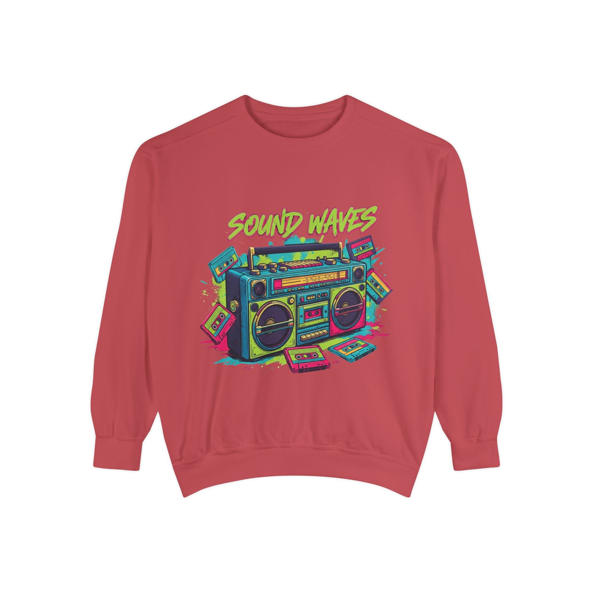 Retro Boombox Sweatshirt — "Sound Waves" Graphic Crewneck
