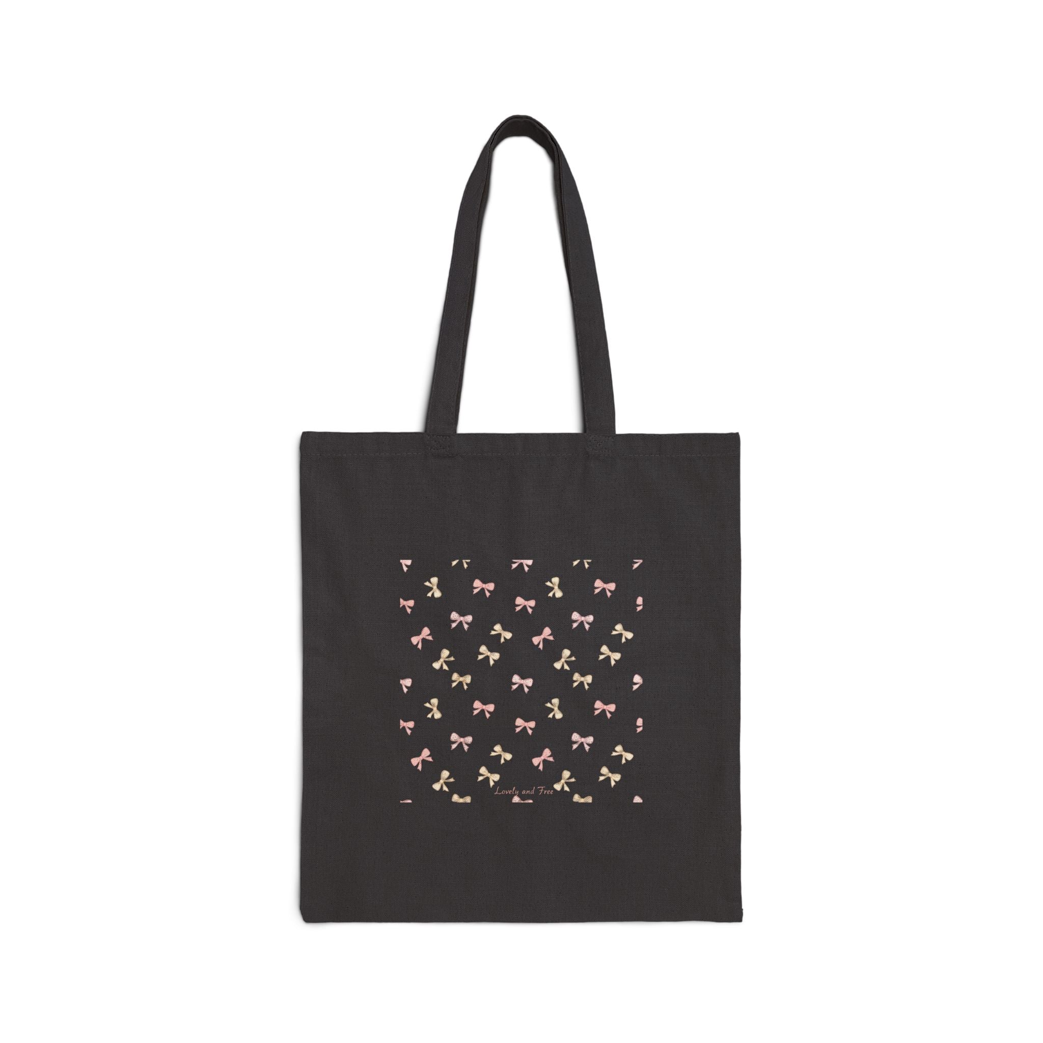 Tiny Bow Scatter Tote | blush ivory bow pattern canvas