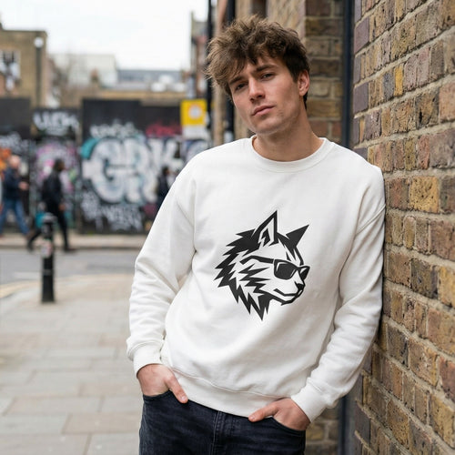 Cool Cat Sunglasses Sweatshirt | Minimalist Graphic Crewneck | Zetrease